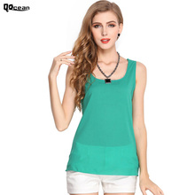 Summer Women Chiffon Blouse Lady Sleevless Casual Tank Top Camice Donna Plus Size Women Clothing Vrouwen Blouses Fashion RT011