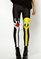 Plus Size Summer Style Women Casual CartoonPants Casual Black Casual Leggings DUCK CAT 3D Printed Women