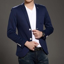 2015 Fashion Casual Men s Blazer Stylish Slim Fit Suit Mens Masculino Two Buttons Blazer Jackets
