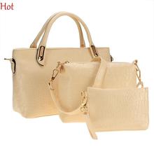 3PCS set Bags Hot Fashion Women Leather Handbag Satchel Shoulder Bag Embossing Composite Bags Elegant Clutch