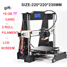 2 color Upgraded Quality High Precision Reprap Prusa i3 DIY 3d Printer kit with 2 Rolls Filament+ LCD +16GB TF card+DHL Shipning