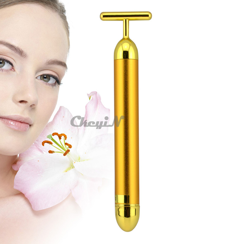 Technology From Japan 24K Gold Face Skin Massage Roller Derma Body Firming Massager Electric Energy Beauty