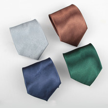 FREE SHIPPING Men Fashion casual style 10cm 100 polyester pure color silver brown stain silk feel