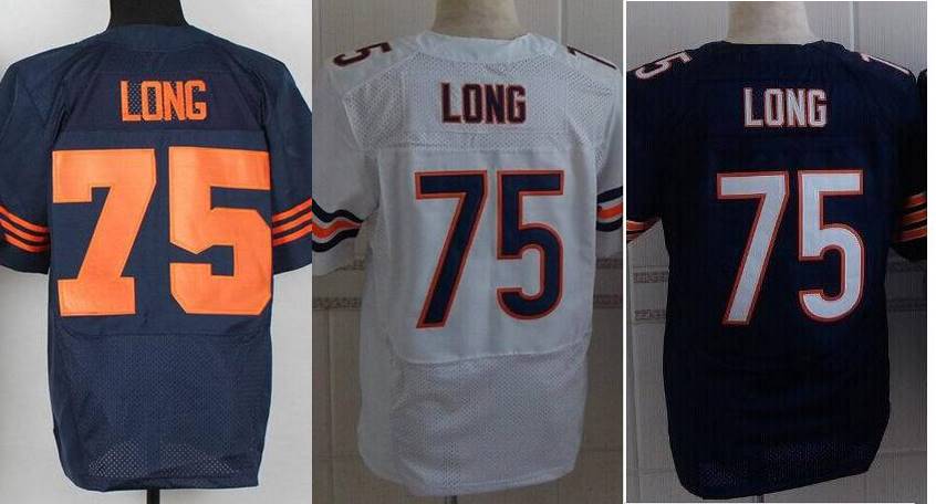 cheap Men #75 Kyle Long Jersey Blue White Elite Jersey Football Embroidery logos Vintage Best China Authentic Aimee Smith Store(China (Mainland))