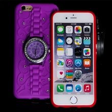 New Arrival Luxury Shinning Diamond Mechanical Wrist Watch Silicone Phone Case for iPhone 6 6S 4