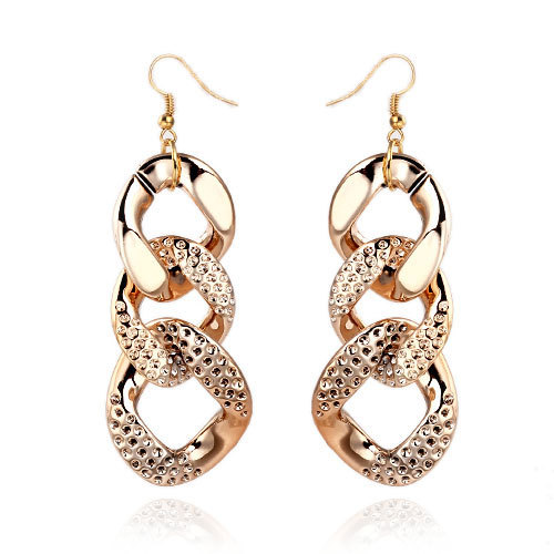 Free Shipping New Style Fashion Gold Acrylic Chain Shape Female Drop Earrings Exquisite Earrings For Party