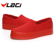 flats women New 2016 Spring Casuals SHoes Solid Canvas Platform Shoes Red Black Women Casual Shoes Zapatos Mujer Chaussure Femme