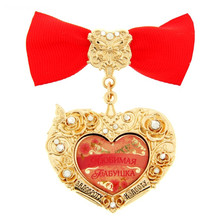 hot selling medal!!Russian golden medal brooch gift craft.women brooch for dear grandma be loved  longevity and healthy forever