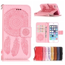 3D Luxury Dreamcatcher Leather Wallet Case for Apple iPhone 5 5S SE 5SE Stand Flip Case Card Holder Phone Protective Cover