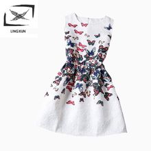 (8-20y)Girl Dress 2015 Summer Style Fashion Sleeveless Printed Kids Dresses for Girls Clothes Party Princess Dress Vestido