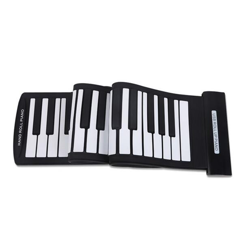 MD61S 61 Keys Silicone Piano Flexible Roll-Up Piano Roll Up Piano USB MIDI Electronic Keyboard Hand Roll Piano Portable