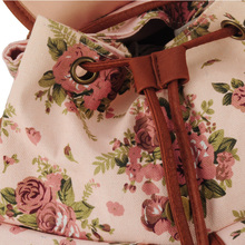 Preppy Style Hotsale Canvas Material Floral School Backpack Mochila Women Bag Top Quality Free Shipping 