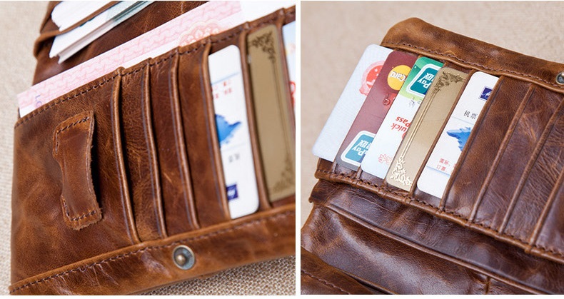 Hot Sales 2015 New Brand Men's Casual Long Wallet Genniune Leather