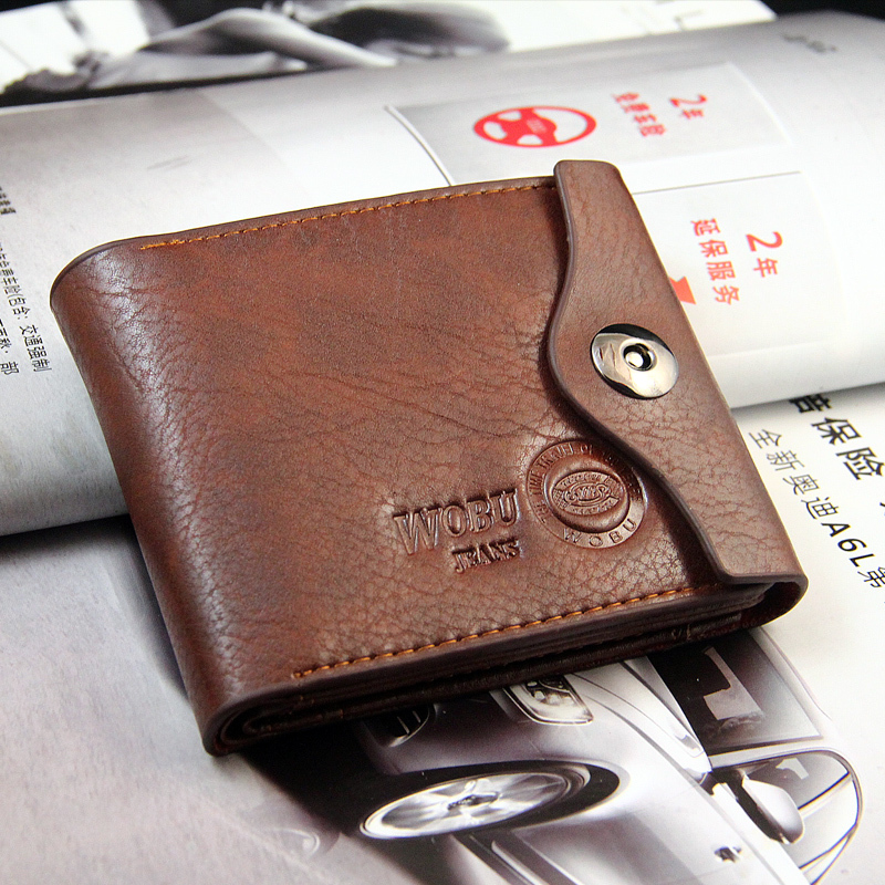 hot new men trade package leather wallet card bills Men's leather short wallet genuine leather