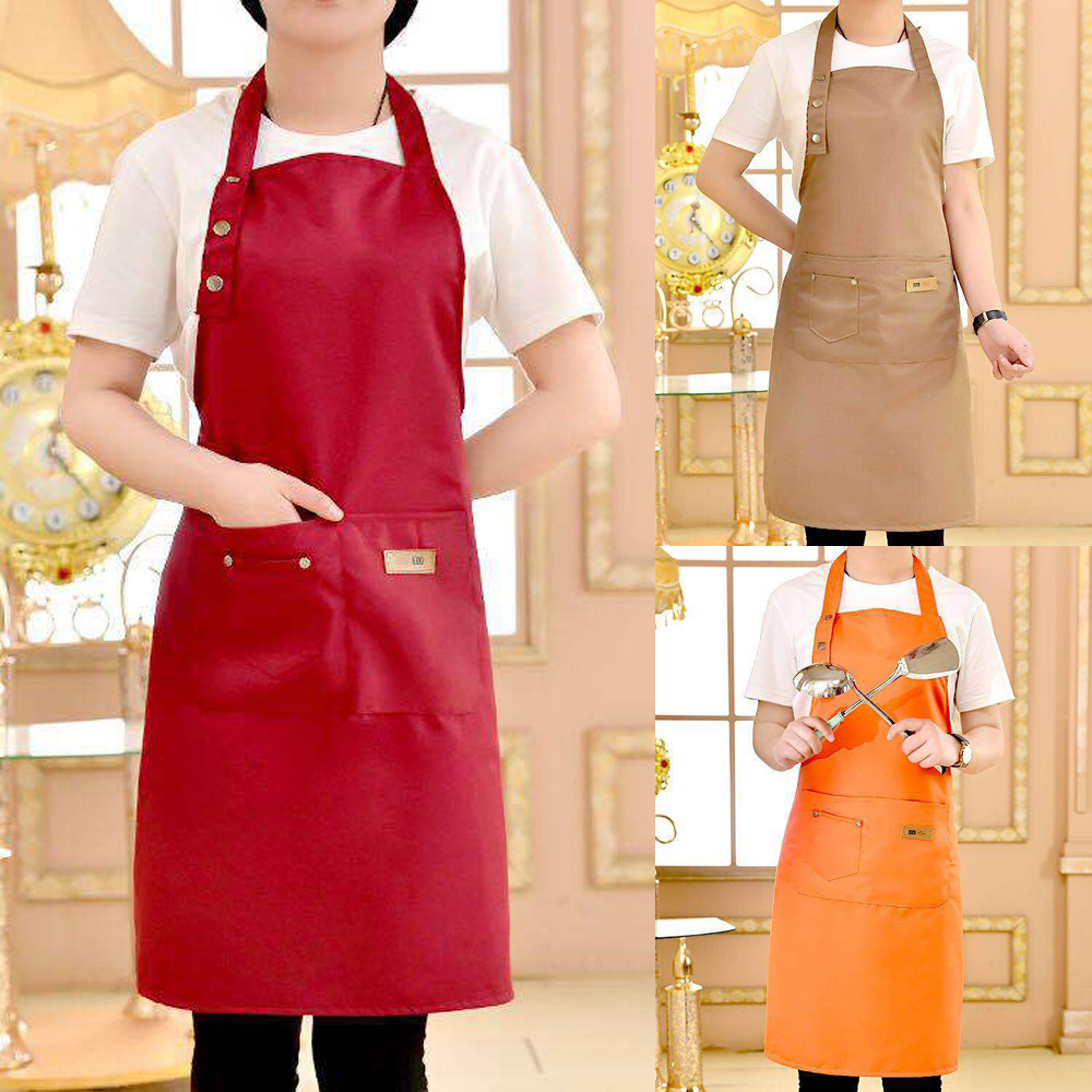 Unisex Women Men Apron Dress Kitchen Restaurant Chef Cooking BBQ Pocket Bib Gift 