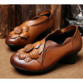 Cowhide high heels New Summer Handmade shoes Genuine Leather High Quality Fashion Women Shoe Casual wedges