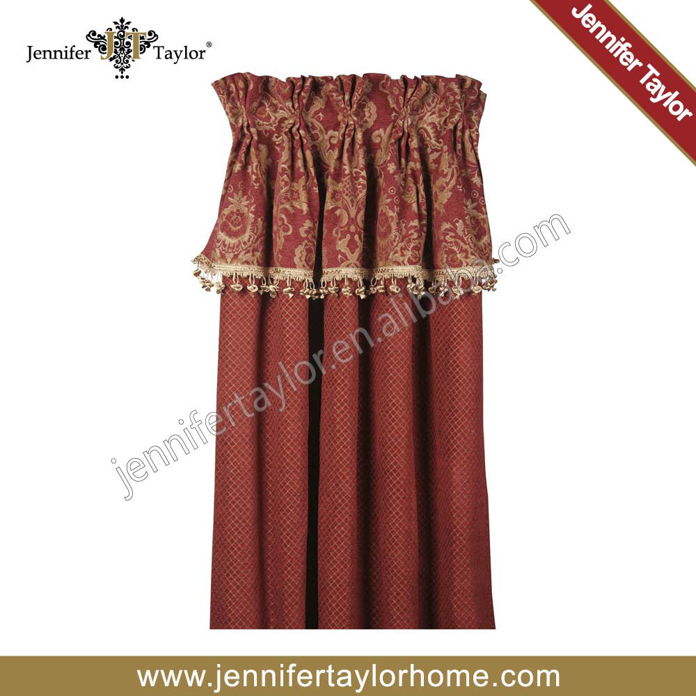 Brick Red Color Lastest Classical Joint Curtain 1902 747 4in Curtains