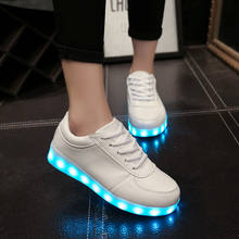 LED Shoes For Adults Men&Women PU Led Light Shoes Basket Femme Lace-Up LED Luminous Shoes Glowing Chaussure Lumineuse