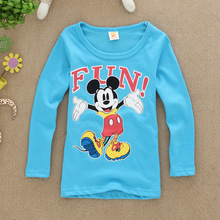 2016 spring 2 to 7 years children clothes long sleeves fashion cartoon comic mickey boys T