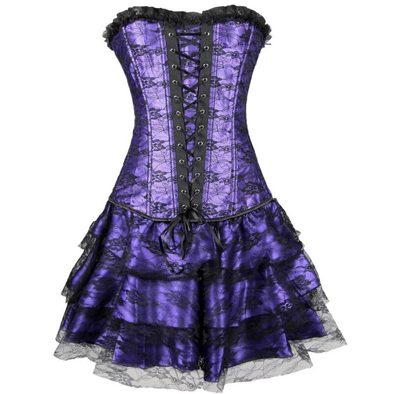 10pcs lot Sexy Underbust Corset And Bustier Lace Evening Women Casual Dress Plus Size Push Up