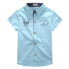 2016children’s summer clothing male child short-sleeve shirt 100% cotton short-sleeve shirt handsome boy