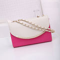 Simple Fashion Ladies Small Chain Shoulder Bag Trendy Contrast Color Flap Hard Bag Women Designer Elegant
