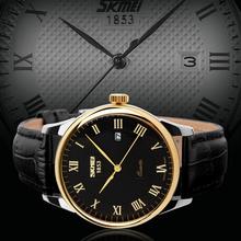 2015 nuevos relojes hombres Luxury Brand reloj de cuarzo hombres de negocios de los relojes de pulsera correa de cuero de cocodrilo impermeable 30 M elegante Casual