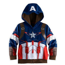 2016 Fashion And High Quality Boys Kids The Avengers Coustome Hoodie Jacket 90 125cm For Winter