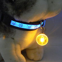 A6 1pcs New Chic Nylon Pet Cat dog Puppy LED Flashing Dog Collar Safety Night Light Pendant Collars For Dogs 6 colors N0008 P