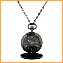 Sunshine New Classic Smooth black Dial Vintage Steel Watch Men Quartz Pocket Watch weight 46g chain