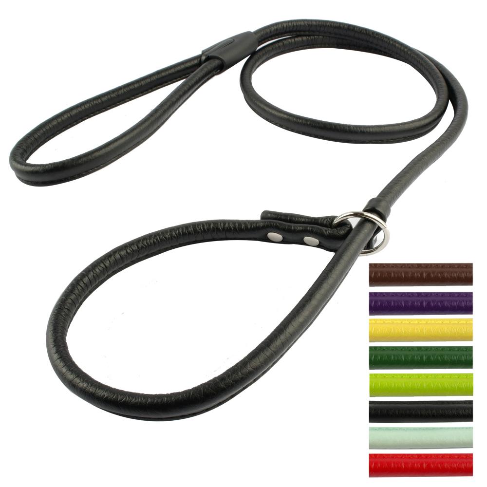 1.0cm wide  Slip Dog Collar Pu Leather P Choke Training Walking  Leash  7 Colors For Small & Medium Dogs