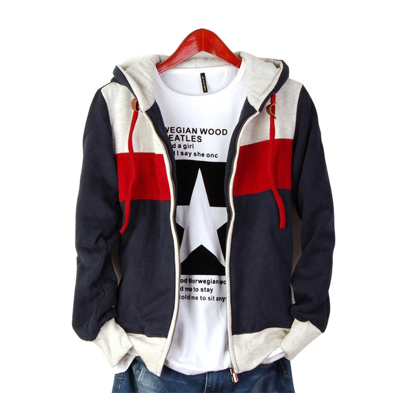 Free-shipping-Sweatshirt-men-2015-Autumn-and-Winter-Zipper-Hooded-Fashion-Moletom-w20-White-Blue-Red