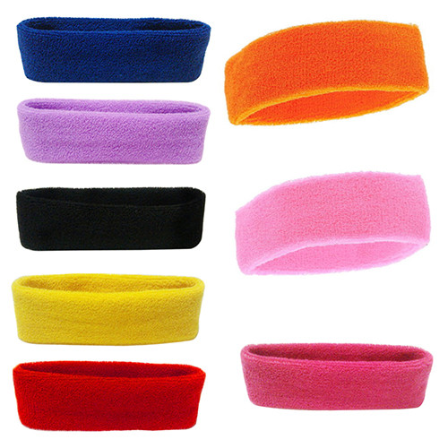 Description Picture 4 of item1Pc Women/Men Cotton Sweatband Headband Sport Yoga Gym Running Stretch Hair Head Band Cycling Wide Head Prevent Sweat Band