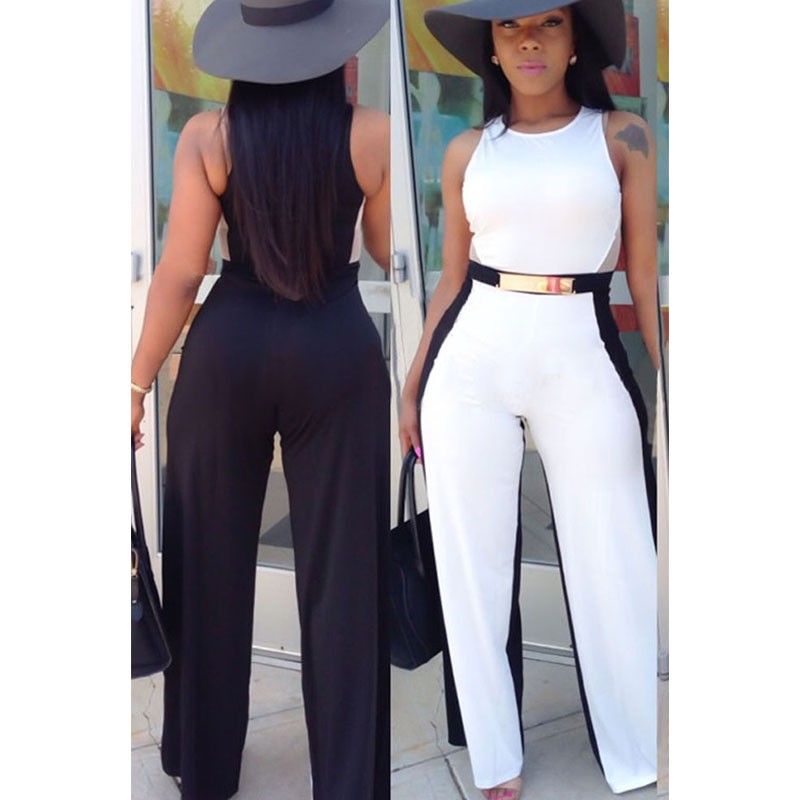 Black-White-Jumpsuit-with-Belt-LC60303