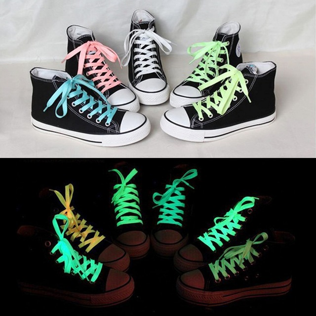 1pc 80cm Sport Luminous Shoelace Glow In The Dark Night Color Fluorescent Shoelace Athletic Sport Flat Shoe Laces Hot Selling