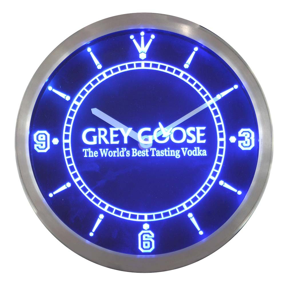 nc0132 Grey Goose Vodka Bar Beer Neon Sign LED Wall Clock