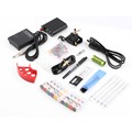 Complete Tattoo kits Pro Gun machine Power Pedal 10 Color ink sets power supply disposable needle