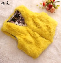 Supper deal 100% genuine rabbit fur vest waistcoat women sleeveless fur coat outerwear for autumn and winter free shipping