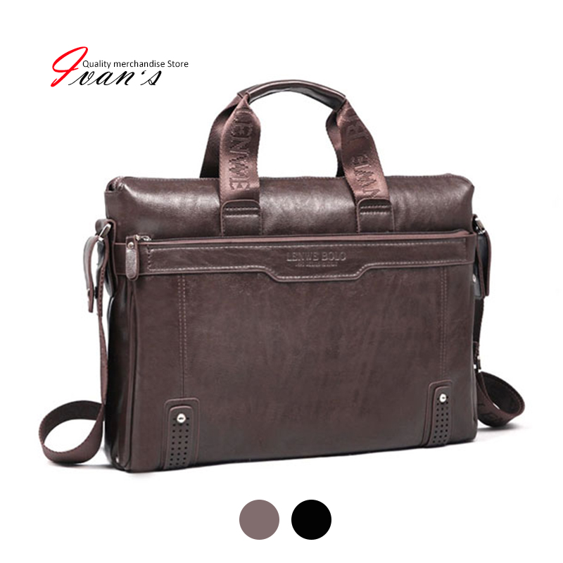 New 2016 men leather briefcase computer Laptop Bag brands Business handbag Men s Travel Bags Retro