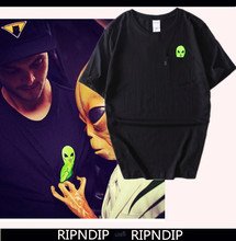 Mens NEW ripndip Official 1:1 Men Hip Hop T shirt 2016 tshirt homme Extraterrestrial Skate Short Sleeve kanye Sport Tops & Tee