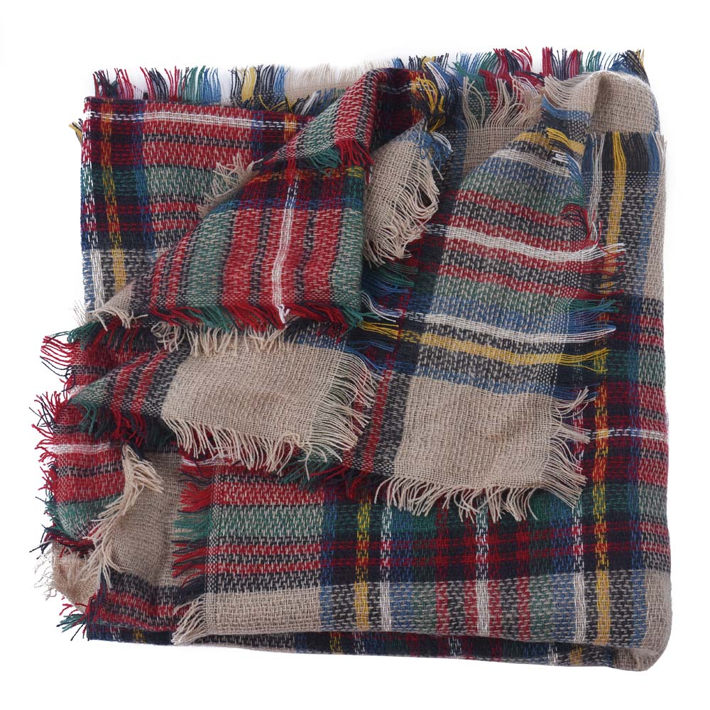 NewlyDesign Wool Blend Blanket Oversized font b Tartan b font Scarf Wrap Shawl Plaid Checked Pashmina
