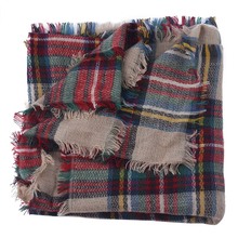 NewlyDesign Wool Blend Blanket Oversized Tartan Scarf Wrap Shawl Plaid Checked Pashmina Nice