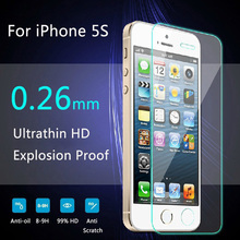 For iPhone 5s glass 0.26mm on the for iphone 5s 6s tempered glass screen protection film for iphone 5/5s glass screen protector