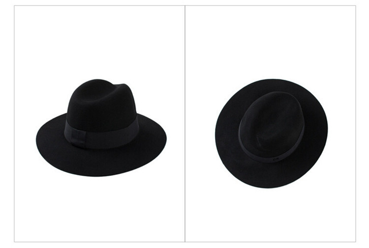 Wide Brim Panama Hats For Women M Letter Wool Fedora Hat Female Sombreros Black Church Hats For Girls Fashion Caps For Girls (9)