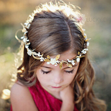 Baby Girl Flower Crown Wreath Headband Boho Floral Headband Summer Style Newborn Rose Flowers Headdress Hair band Accessories