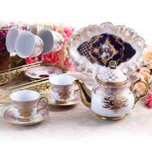 Free shipping Fashion tea set gold quality coffee cups set d Angleterre red tea set cup