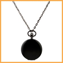 Sunshine New Classic Smooth black Dial Vintage Steel Watch Men Quartz Pocket Watch weight 46g chain