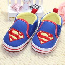 New hot Baby Toddler Boy Kids Superman Canvas Crib Casual Shoes PreWalker Sneaker Comfy  free shipping