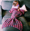 wool knitted Mermaid Tail blanket Handmade children mermaid blanket Throw Bed Wrap super soft children swaddle