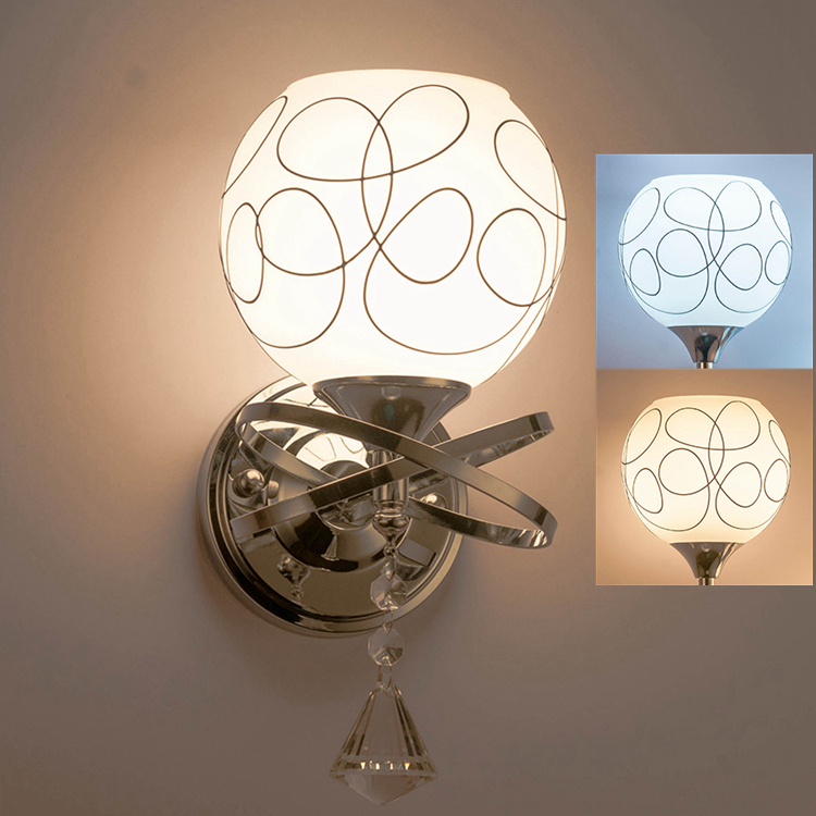 Modern minimalist Wall lamp living room bedside lamp bedroom creative led wall light Crystal ...